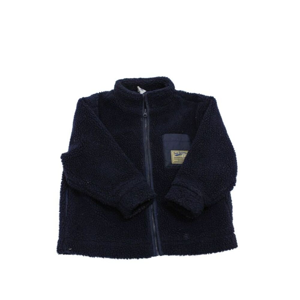 Petit Bateau Unisex Kids Faux Fur Jacket Navy Size 5